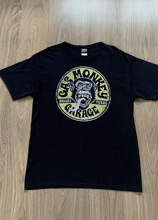 Мужская винтажная хлопковая футболка с принтом gas monkey garage