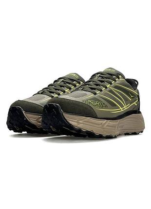 ❄️зимові чоловічі кросівки hoka mafate speed 2 gtx khaki brown