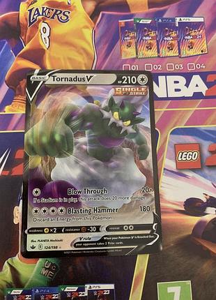 Картка покемон tornadus v (номер 124/198) із доповнення "chilling reign"
