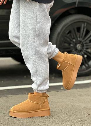 ❄️ жіночі уггі помаранчеві дуже стильні зимові на хутрі   ❄️