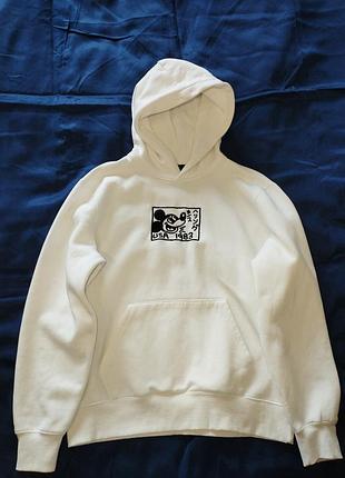 Белый худи с начесом, mickey mouse, disney, m, 🤍