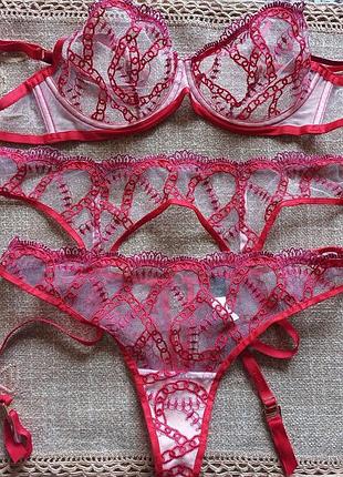 Комплект белья сетка с вышивкой incanto italy