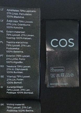 Спідниця міні жіноча cos коротка трапеція чорна лляна льон ліоцел m l 10