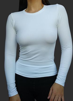 Белый лонгслив вторая кожа