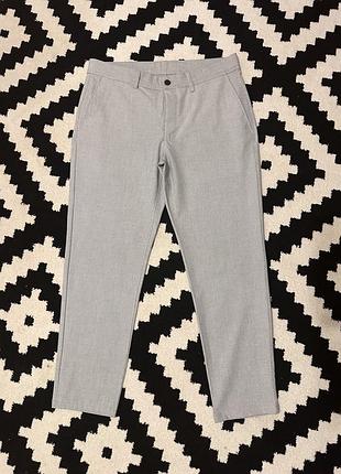 Чоловічі штани брюки zara в дрібну сіру клітинку