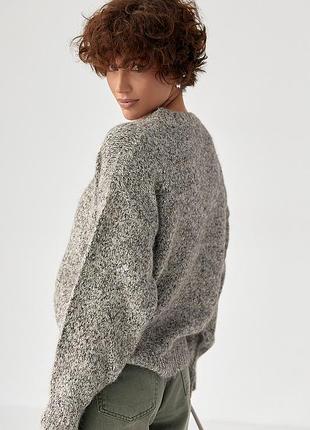 Вʼязана кофта меланж 6