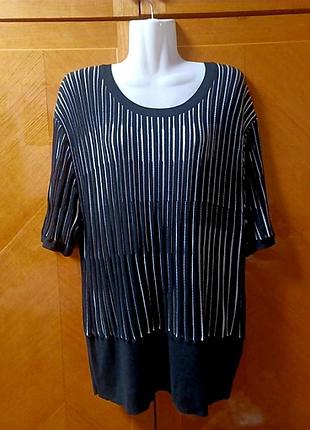 Черно- белая вязаная блуза р. 22 от marks &amp;spencer