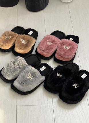Женские тапочки, очень красивые и теплые, 4 расцветкиі