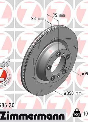 Диск гальмівний задн лівий porsche panamera turbo 10-17 zi 460.1586.20