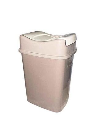 Смітник 12л в асортименті з подвійною кришкою ak 747 пластик тм akay