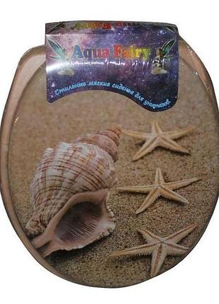 Крышка д/унитаза мягкая (бежевая) тм aquafairy classic bej