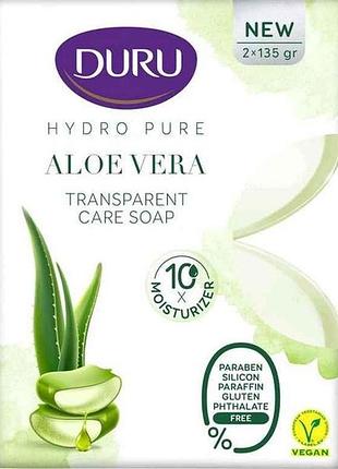 Мило 2шт 135г прозоре hydro pure aloe vera тм duru