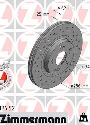 Диск тормозной передн sport z honda accord viii (cu) 2.4 2008.04- zi 280.3176.52
