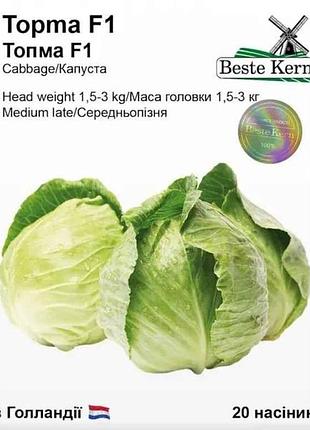 Капуста топма f1 (20 семян)/(5 пачек в упаковке) тм beste kern