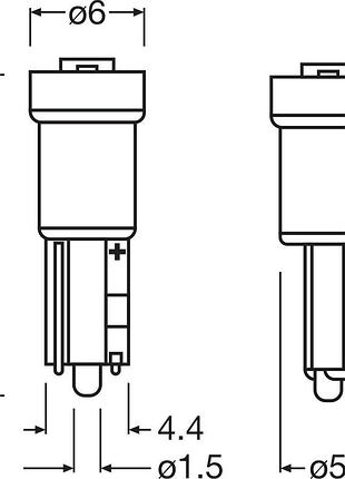 Автолампа світлодіодна w2.3w led 12v 0.25w 6000k w2x4.6d / ledriving® sl / cool white - холодне біле світло /