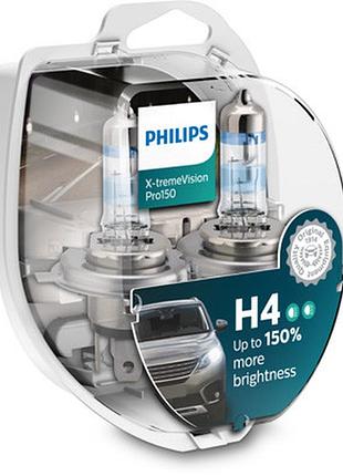 Автолампа галогеновая 60/55w h4 12v 60/55w p43t-38 / x-tremevision pro150 - на 150% збільшений світловий поті
