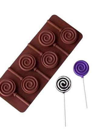 Форма для леденцов спираль 23х9,5см силиконовая на 6 изделий 7452 тм empire