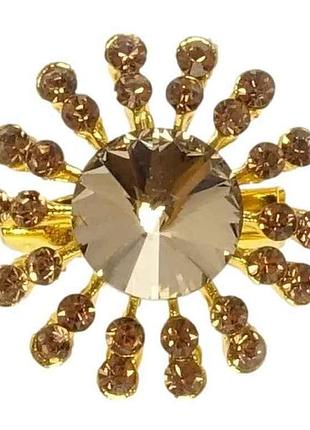 Брошь снежинка с коричневыми стразами (074310) тм xuping