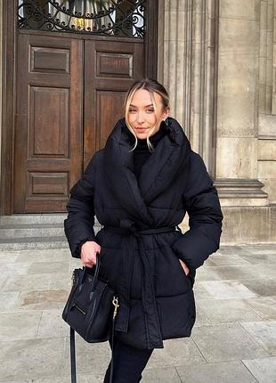 Куртка дуже тепла кімоно на ремінець