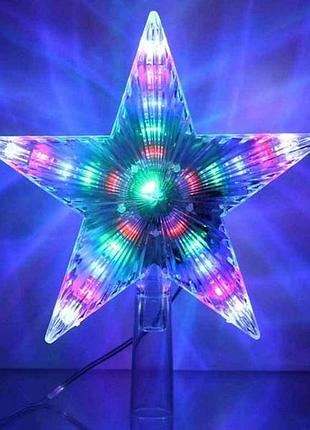 Верхівка на ялинку зірка led (колір мульті) zabi-1 тм китай