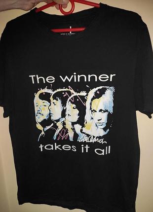 Стильная rock футболка группы abba «победитель берет все», размер s-m.унисекс