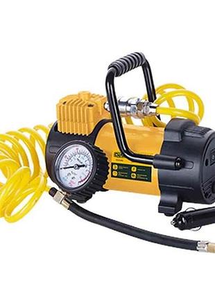 Компрессор автомобильный 12v 40 однопоршневой трофи 10атм (крученый шланг 5м, клеммы акб/прикуриватель) тм сила