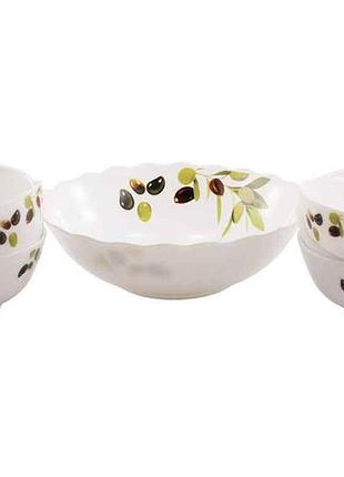 Набор салатников 7шт (830мл-1шт, 200мл-6шт) olives стеклокерам. тм lumines