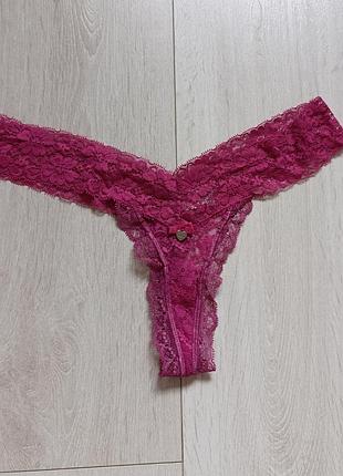 Розовые трусики ажурные стринги кружевные бикини кружные танга boux avenue m l 10 12 38 40 46 48