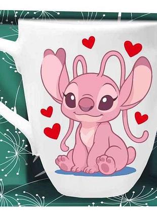 Чашка 200мл stitch розовый в под. коробке тм farglass