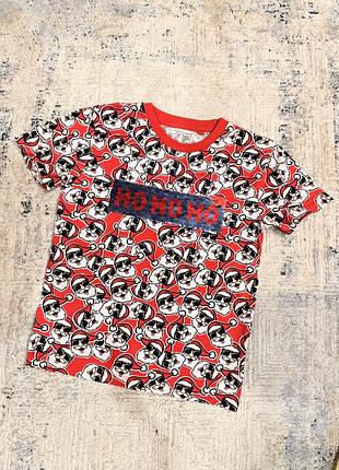 Футболка новорічна,святкова з сантою next 7 років