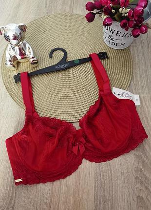 Брендовый кружевной бюстгальтер без поролона размера 75e