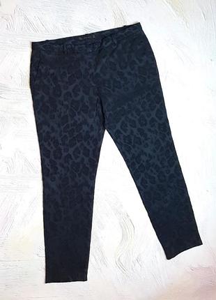 2+1=4 брендовые темно-синие зауженные леопардовые брюки штаны zara, размер 48 - 50
