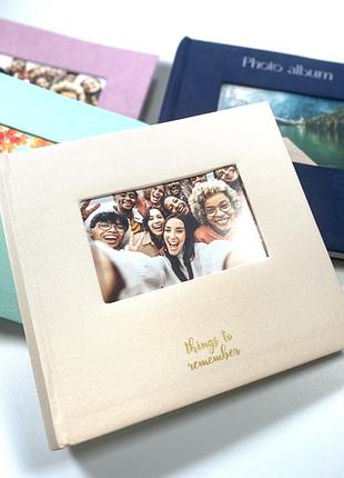 Фотоальбом 10×15 см на 100 фото з місцем для підпису, тканинна обкладинка, кишені-файли