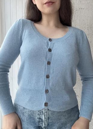Блакитна кашемірова кофта кардиган autograph кашемір