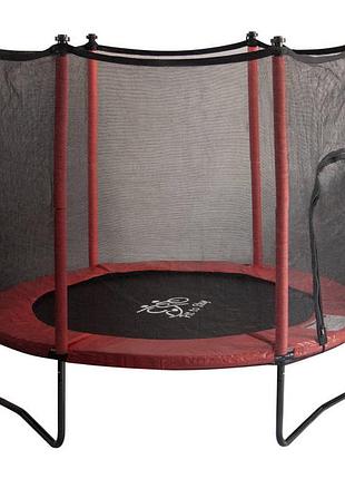 Батут fittosky 152см black с сеткой красный