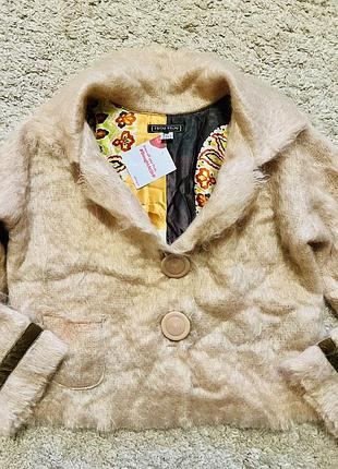 Новый с бирками шерстяной  жакет французский бренд fruo fruo оригинал кардиган шерсть, мохер размер s,м