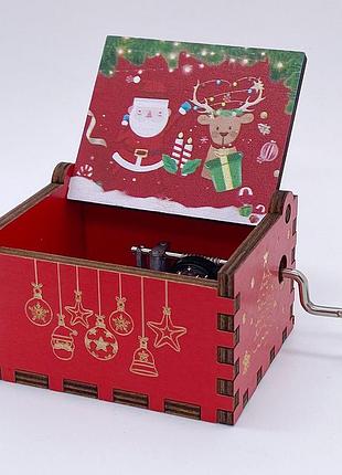 Музыкальная шкатулка merry christmas (рождество) красная
