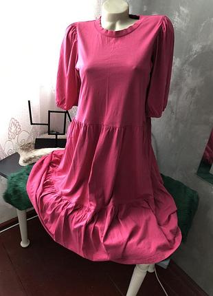 Ярусна малинова сукня 👗 10