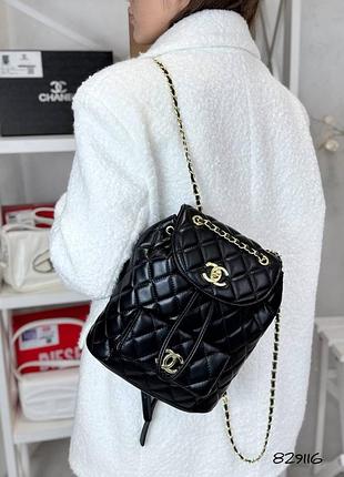 Женский рюкзак премиум натуральная кожа шаннель