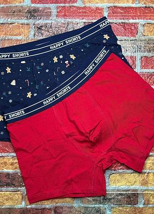 Арт.714 трусы боксеры мужские 2шт happy shorts.
