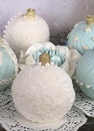 Зефир домашний. новогодние елочные шарики.