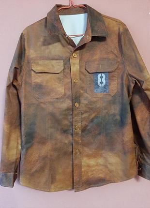 Чоловіча сорочка піджак з імітацією шкіри