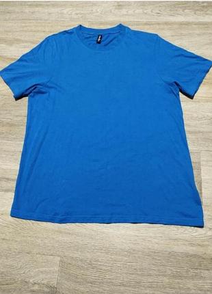 Мужская синяя однотонная футболка donnay размер l