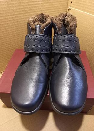 Ботинки женские hotter кожаные новые, 86977, made in england, р 41, легкие мягкие удобные теплые на липучке