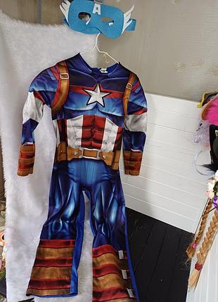 Карнавальный маскарадный костюм супергерой капитан америка 7-8 лет марвел