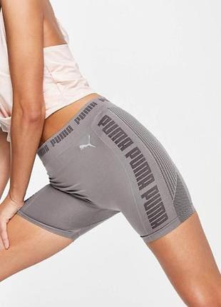 Спортивні велосипедки l 40 висока посадка безшовні сірі puma