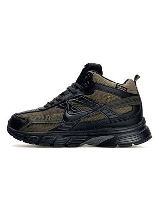 Мужские зимние кроссовки nike initiator high fur khaki black