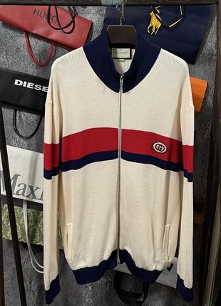 Кофта чоловіча zip светр gucci interlocking g бежевий l xl