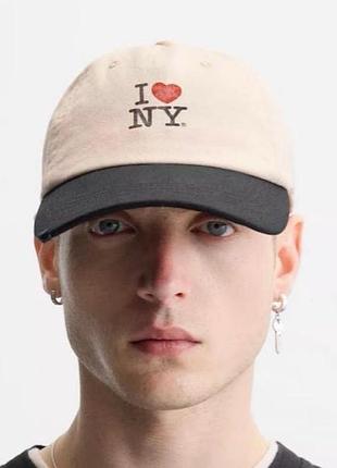 Бейсболка zara — нью-йорк, розмір m, екрю/чорний