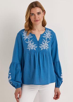 Блузка с вышивкой, вышиванка от papaya petite blue